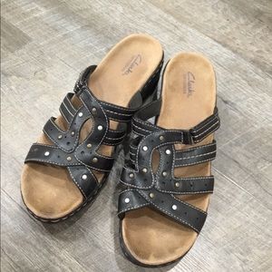 clarks bendables sandals black